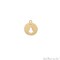 Christmas Tree Round Shape Laser Finding Gold Plated 13x16mm Charm For Bracelets & Pendants